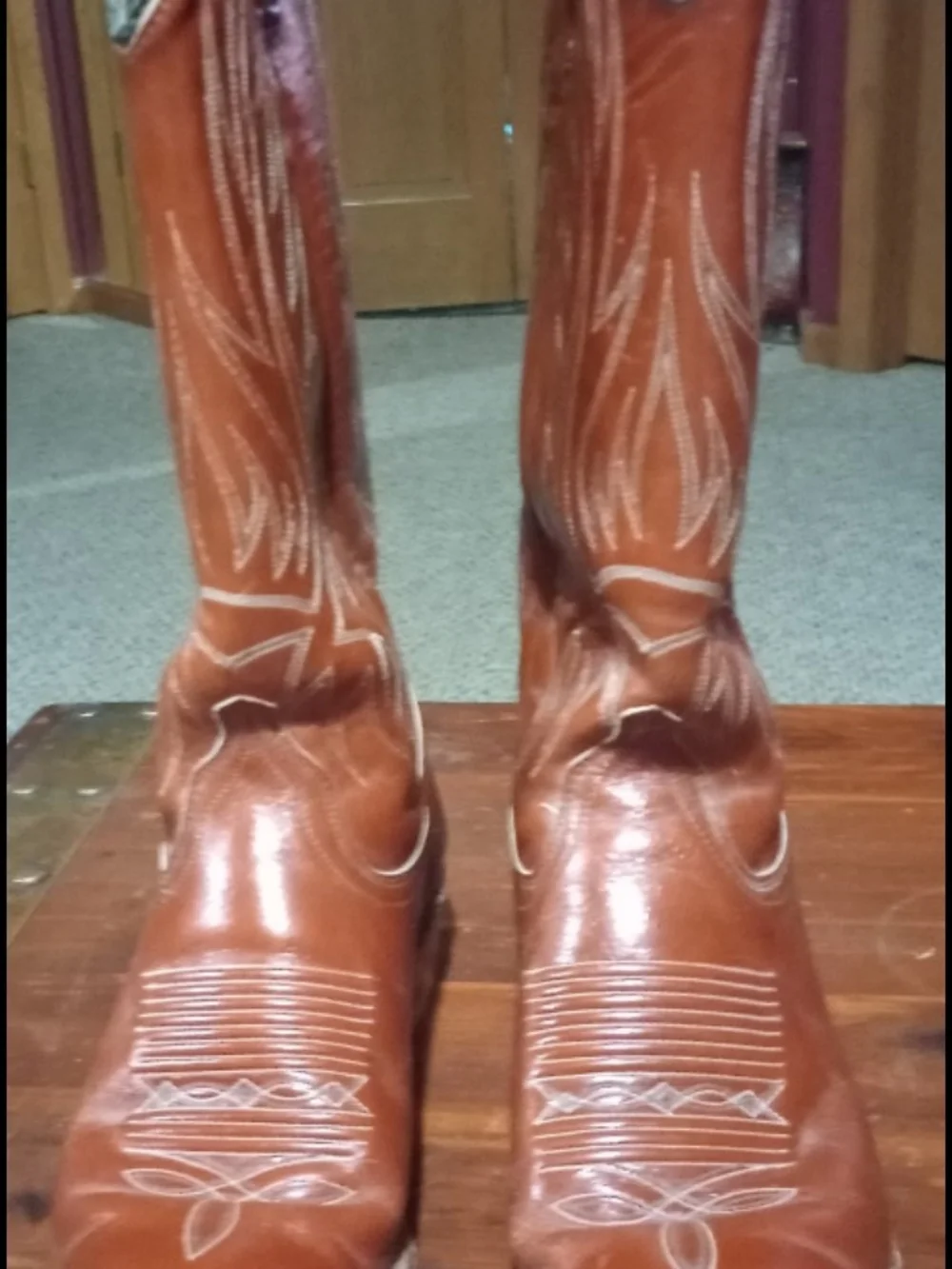 Vintage Ralph Lauren Brown Leather Western Cowboy Boots - Rare Find! Size 7